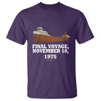 SS Edmund Fitzgerald Final Voyage Tribute T Shirt November 10 1975 Lake Superior Memorial - Wonder Print Shop