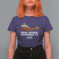 SS Edmund Fitzgerald Final Voyage Tribute T Shirt For Women November 10 1975 Lake Superior Memorial - Wonder Print Shop