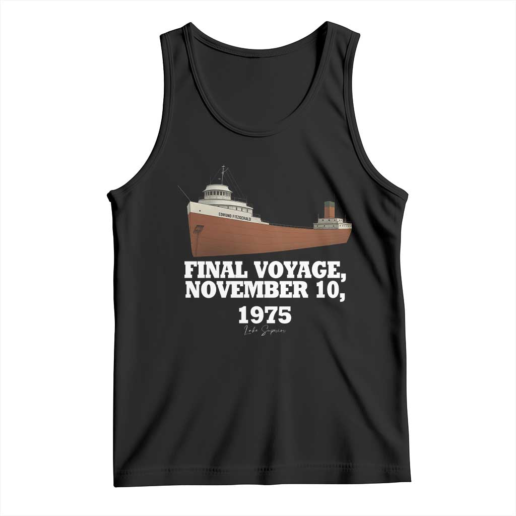 SS Edmund Fitzgerald Final Voyage Tribute Tank Top November 10 1975 Lake Superior Memorial - Wonder Print Shop