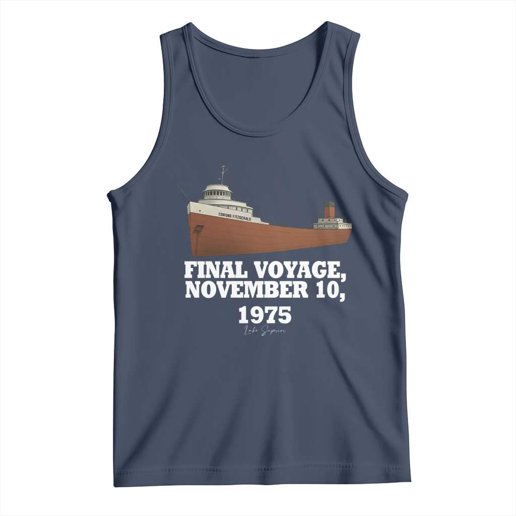 SS Edmund Fitzgerald Final Voyage Tribute Tank Top November 10 1975 Lake Superior Memorial - Wonder Print Shop