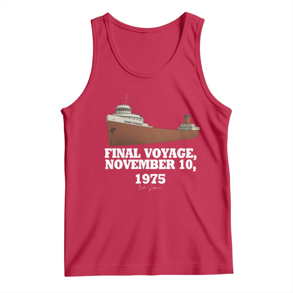 SS Edmund Fitzgerald Final Voyage Tribute Tank Top November 10 1975 Lake Superior Memorial - Wonder Print Shop