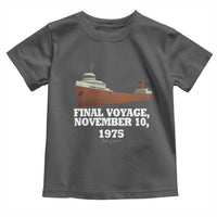 SS Edmund Fitzgerald Final Voyage Tribute Toddler T Shirt November 10 1975 Lake Superior Memorial - Wonder Print Shop