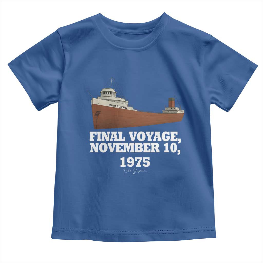 SS Edmund Fitzgerald Final Voyage Tribute Toddler T Shirt November 10 1975 Lake Superior Memorial - Wonder Print Shop
