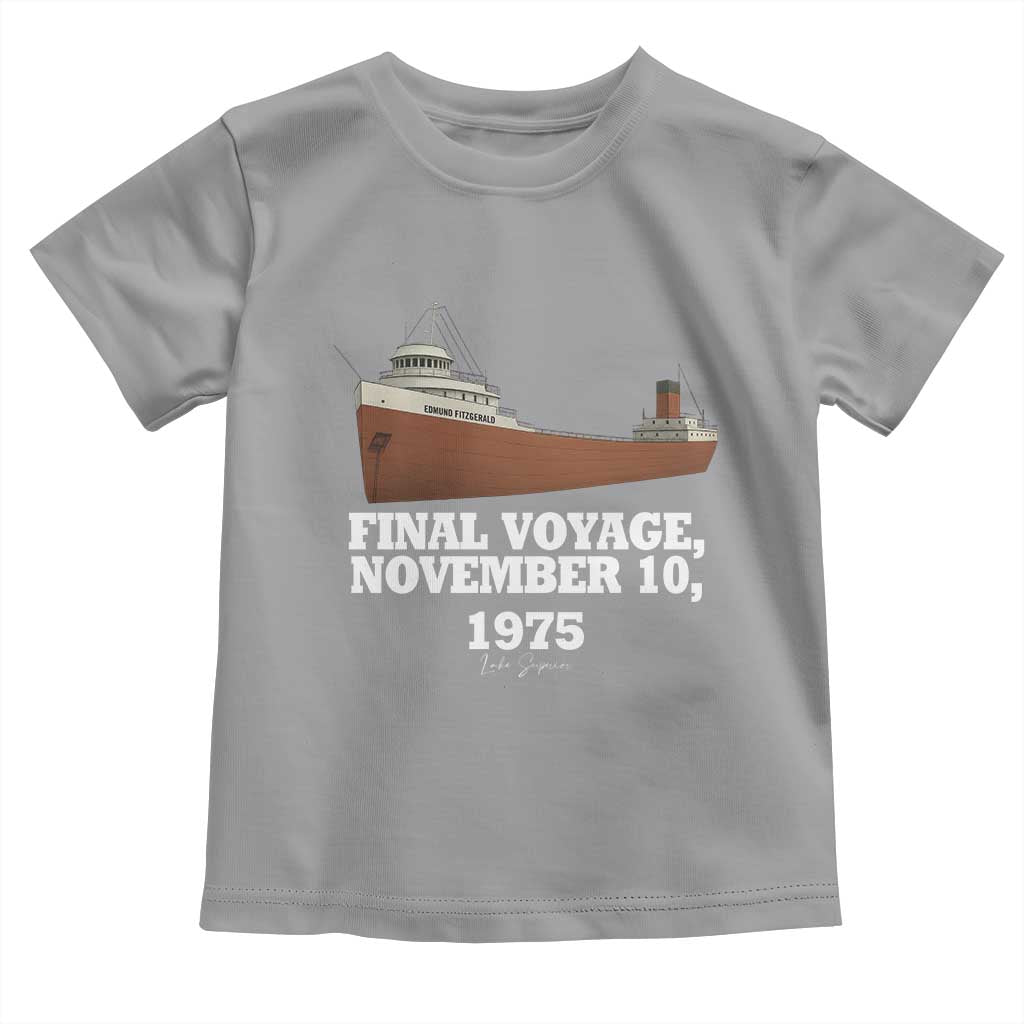 SS Edmund Fitzgerald Final Voyage Tribute Toddler T Shirt November 10 1975 Lake Superior Memorial - Wonder Print Shop