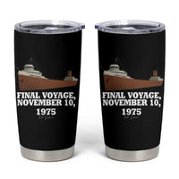SS Edmund Fitzgerald Final Voyage Tribute Tumbler Cup November 10 1975 Lake Superior Memorial - Wonder Print Shop