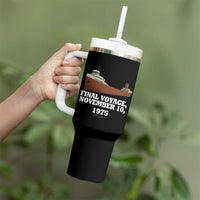SS Edmund Fitzgerald Final Voyage Tribute Tumbler With Handle November 10 1975 Lake Superior Memorial - Wonder Print Shop
