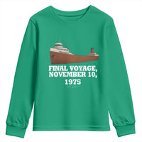 SS Edmund Fitzgerald Final Voyage Tribute Youth Sweatshirt November 10 1975 Lake Superior Memorial - Wonder Print Shop