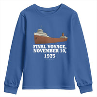 SS Edmund Fitzgerald Final Voyage Tribute Youth Sweatshirt November 10 1975 Lake Superior Memorial - Wonder Print Shop