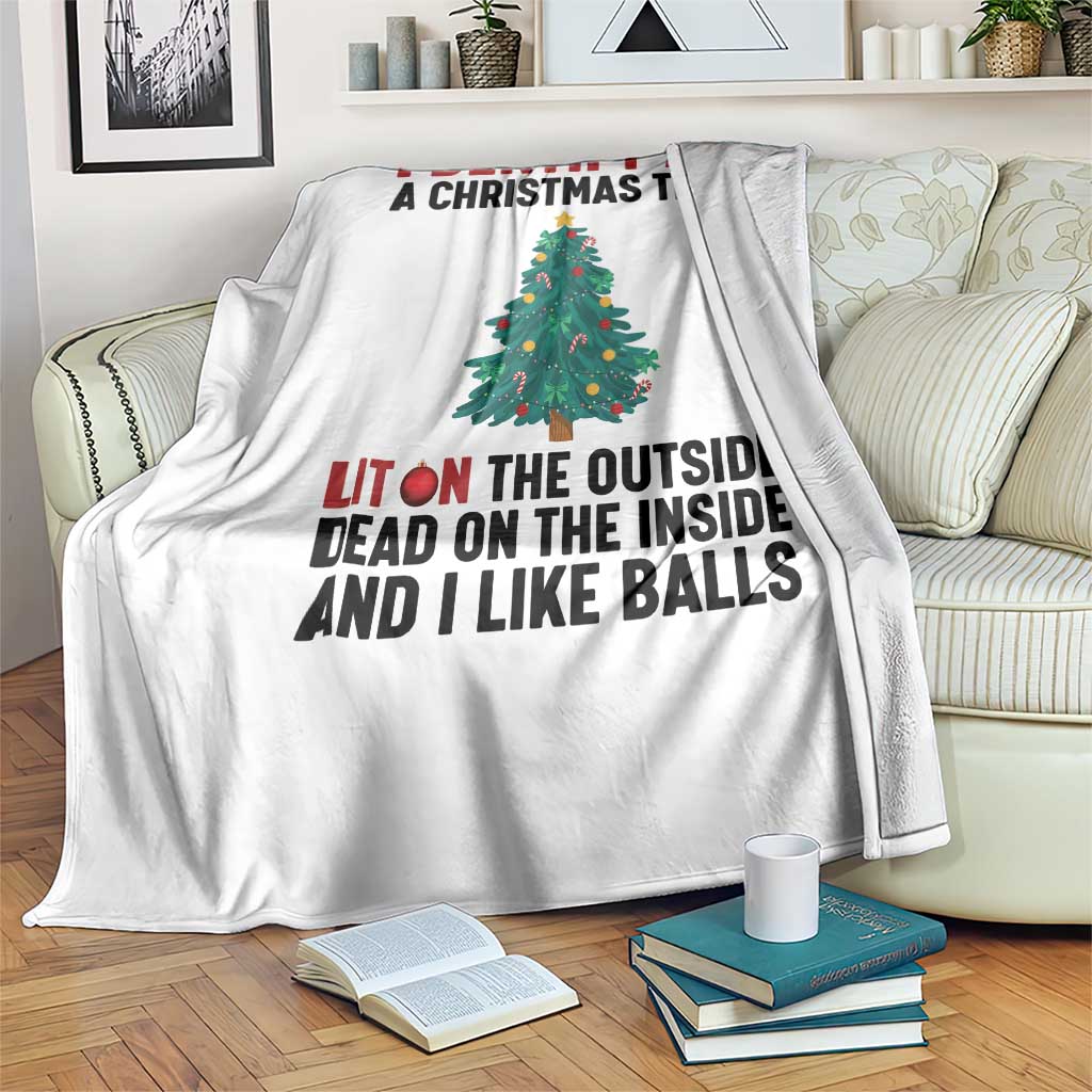 I Identify as a Christmas Tree Throw Blanket Funny Lit and Dead Inside Holiday Humor - Wonder Print Shop
