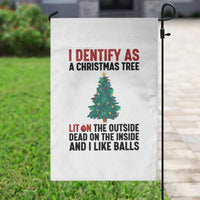 I Identify as a Christmas Tree Garden Flag Funny Lit and Dead Inside Holiday Humor - Wonder Print Shop