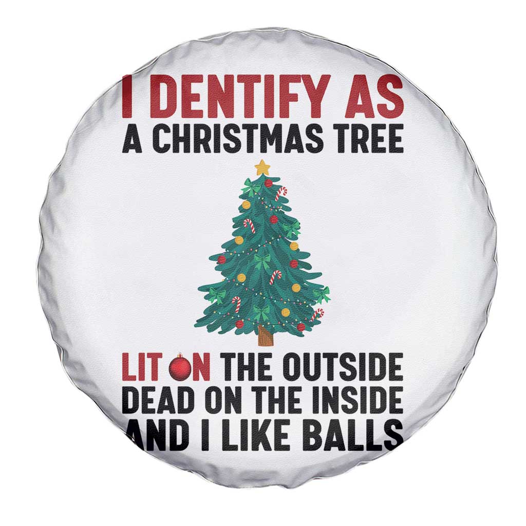 I Identify as a Christmas Tree Spare Tire Cover Funny Lit and Dead Inside Holiday Humor - Wonder Print Shop