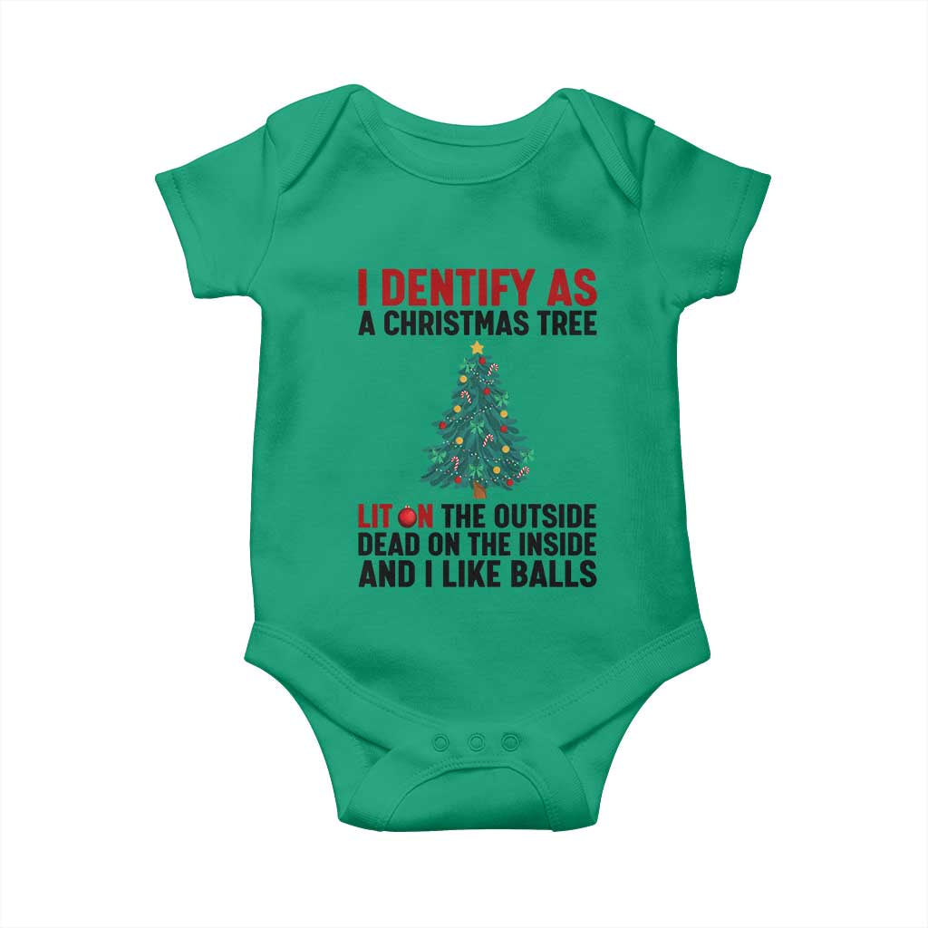 I Identify as a Christmas Tree Baby Onesie Funny Lit and Dead Inside Holiday Humor - Wonder Print Shop