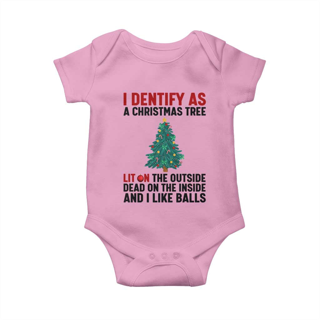 I Identify as a Christmas Tree Baby Onesie Funny Lit and Dead Inside Holiday Humor - Wonder Print Shop