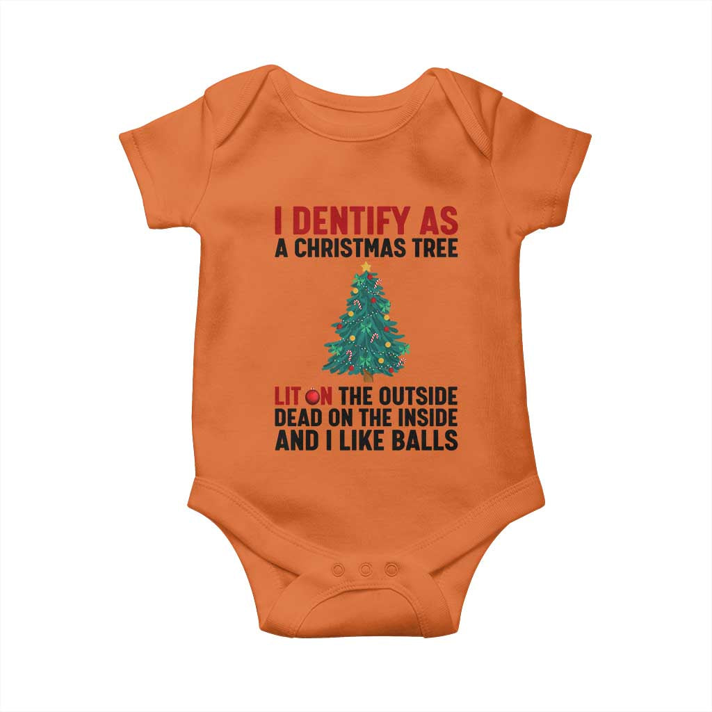 I Identify as a Christmas Tree Baby Onesie Funny Lit and Dead Inside Holiday Humor - Wonder Print Shop