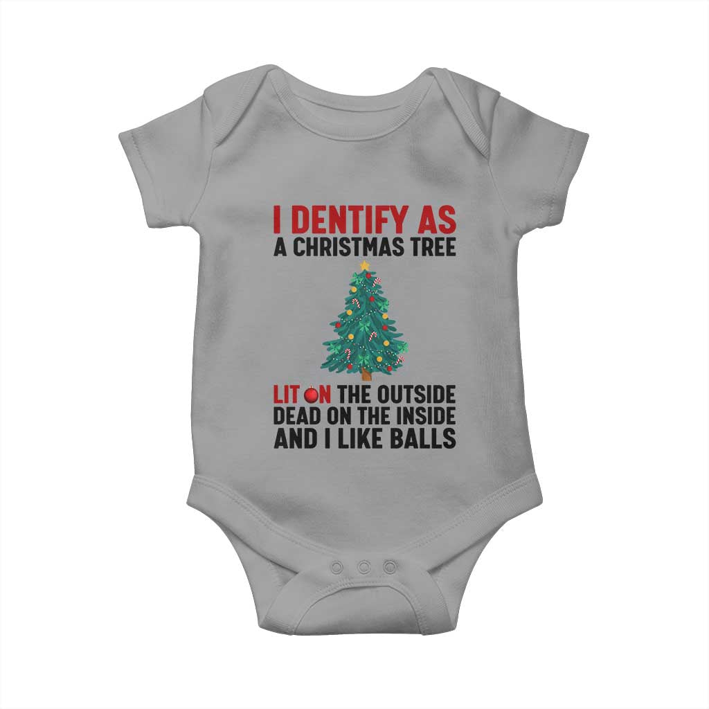 I Identify as a Christmas Tree Baby Onesie Funny Lit and Dead Inside Holiday Humor - Wonder Print Shop
