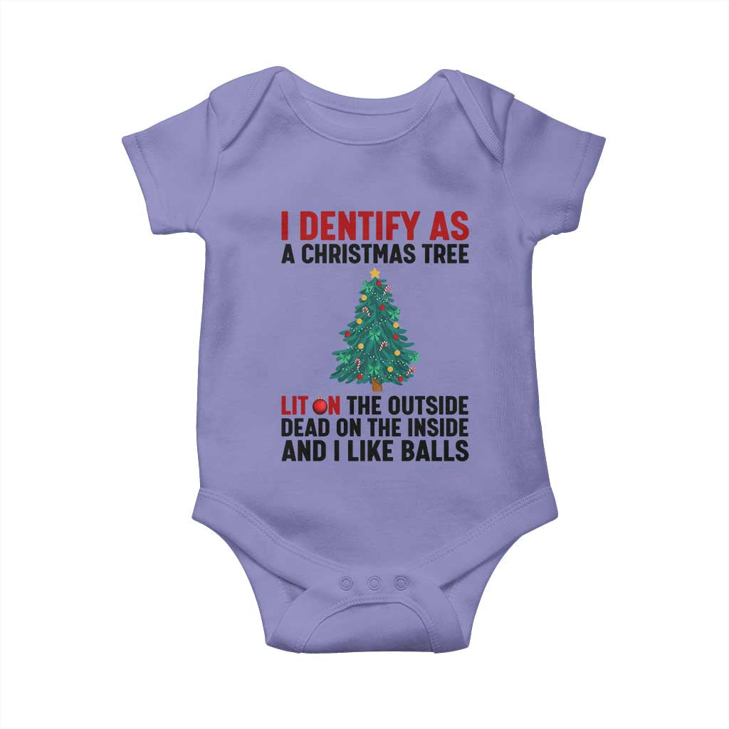 I Identify as a Christmas Tree Baby Onesie Funny Lit and Dead Inside Holiday Humor - Wonder Print Shop