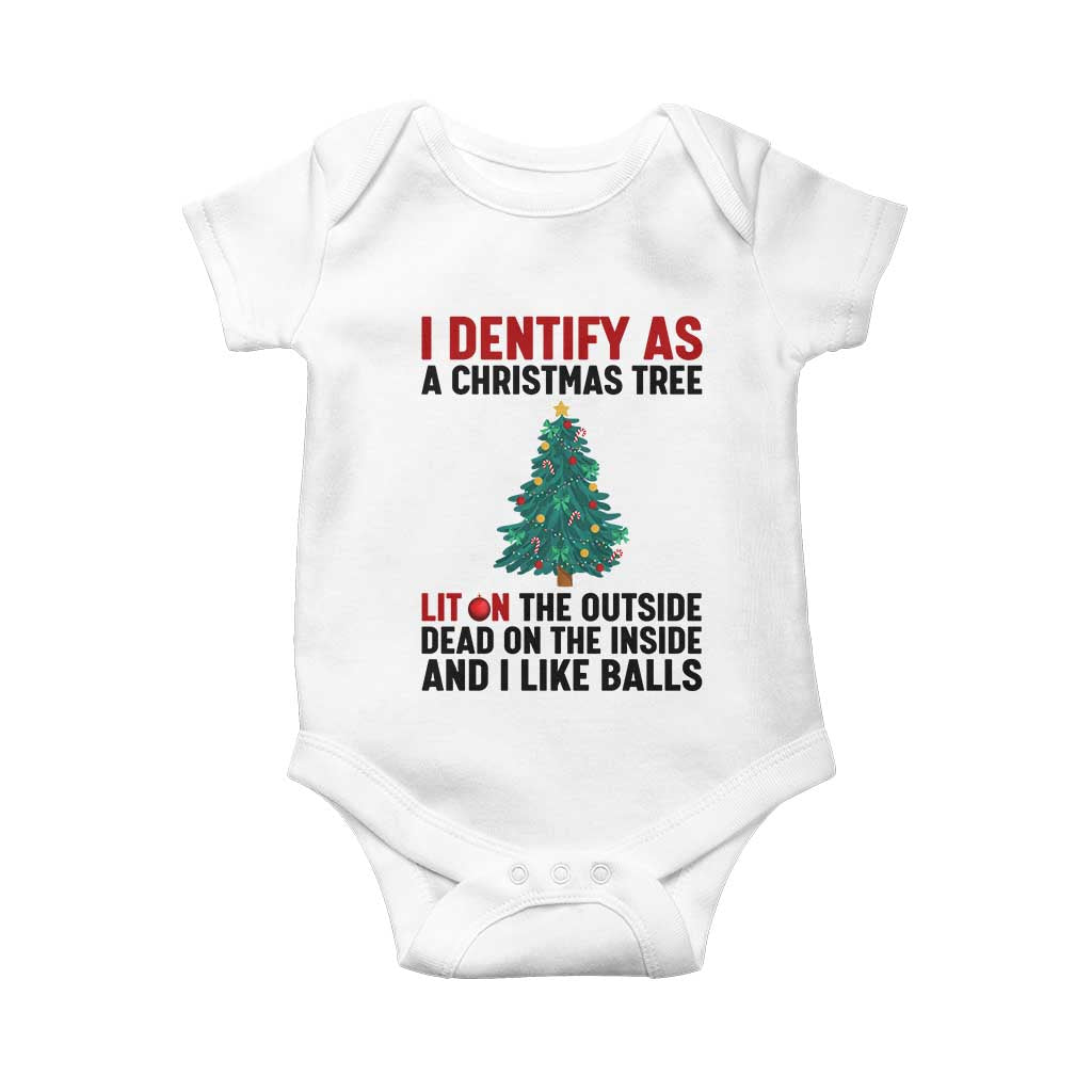 I Identify as a Christmas Tree Baby Onesie Funny Lit and Dead Inside Holiday Humor - Wonder Print Shop
