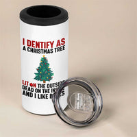 I Identify as a Christmas Tree 4 in 1 Can Cooler Tumbler Funny Lit and Dead Inside Holiday Humor - Wonder Print Shop