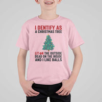 I Identify as a Christmas Tree T Shirt For Kid Funny Lit and Dead Inside Holiday Humor - Wonder Print Shop