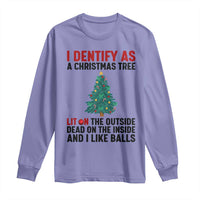 I Identify as a Christmas Tree Long Sleeve Shirt Funny Lit and Dead Inside Holiday Humor - Wonder Print Shop