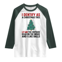 I Identify as a Christmas Tree Raglan Shirt Funny Lit and Dead Inside Holiday Humor - Wonder Print Shop