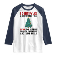 I Identify as a Christmas Tree Raglan Shirt Funny Lit and Dead Inside Holiday Humor - Wonder Print Shop