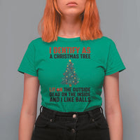 I Identify as a Christmas Tree T Shirt For Women Funny Lit and Dead Inside Holiday Humor - Wonder Print Shop