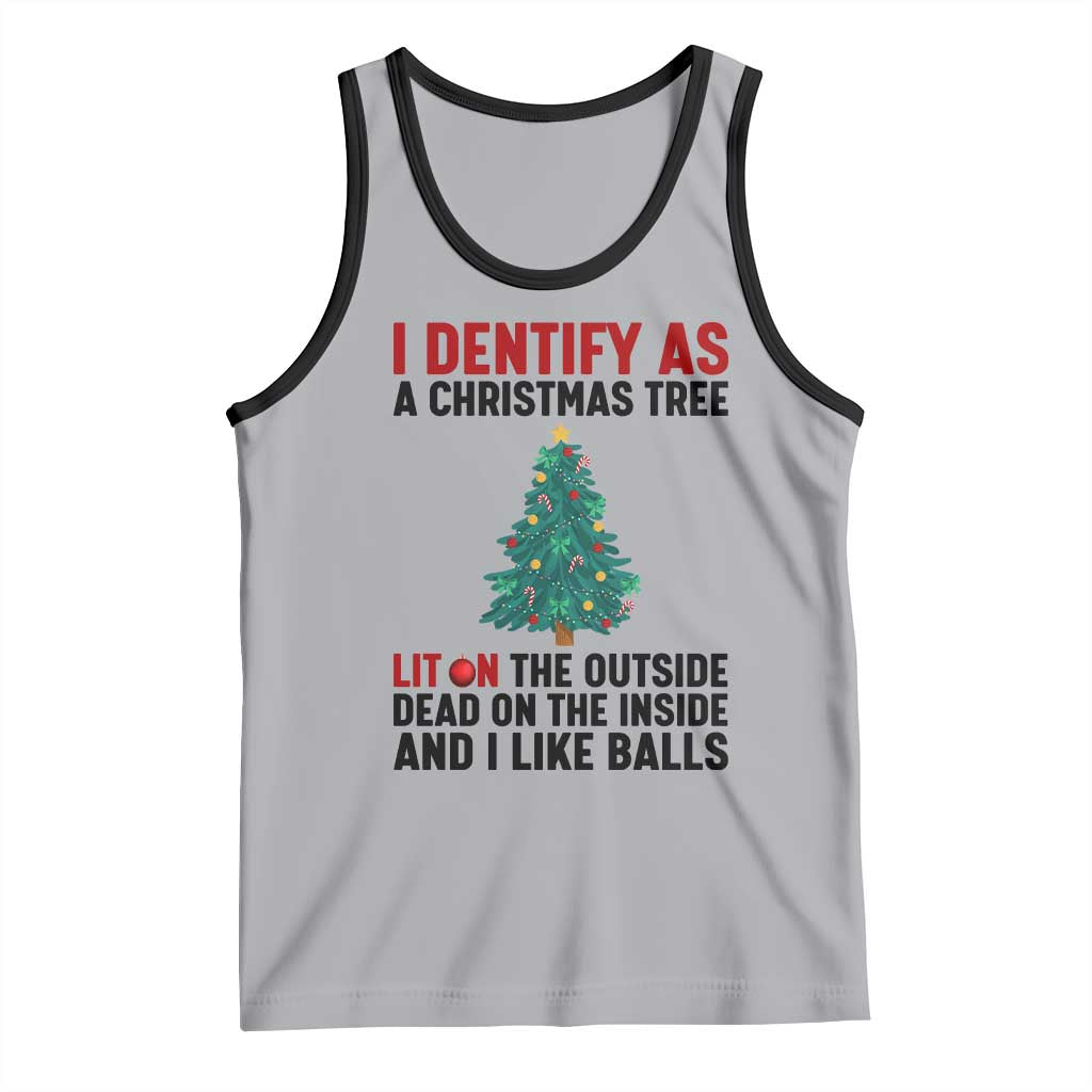 I Identify as a Christmas Tree Tank Top Funny Lit and Dead Inside Holiday Humor - Wonder Print Shop