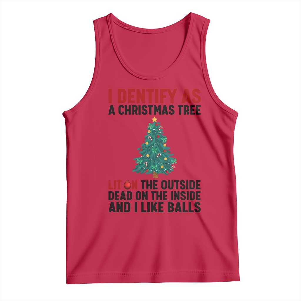 I Identify as a Christmas Tree Tank Top Funny Lit and Dead Inside Holiday Humor - Wonder Print Shop