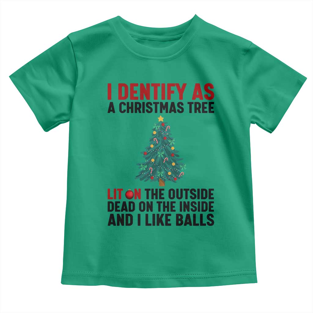 I Identify as a Christmas Tree Toddler T Shirt Funny Lit and Dead Inside Holiday Humor - Wonder Print Shop
