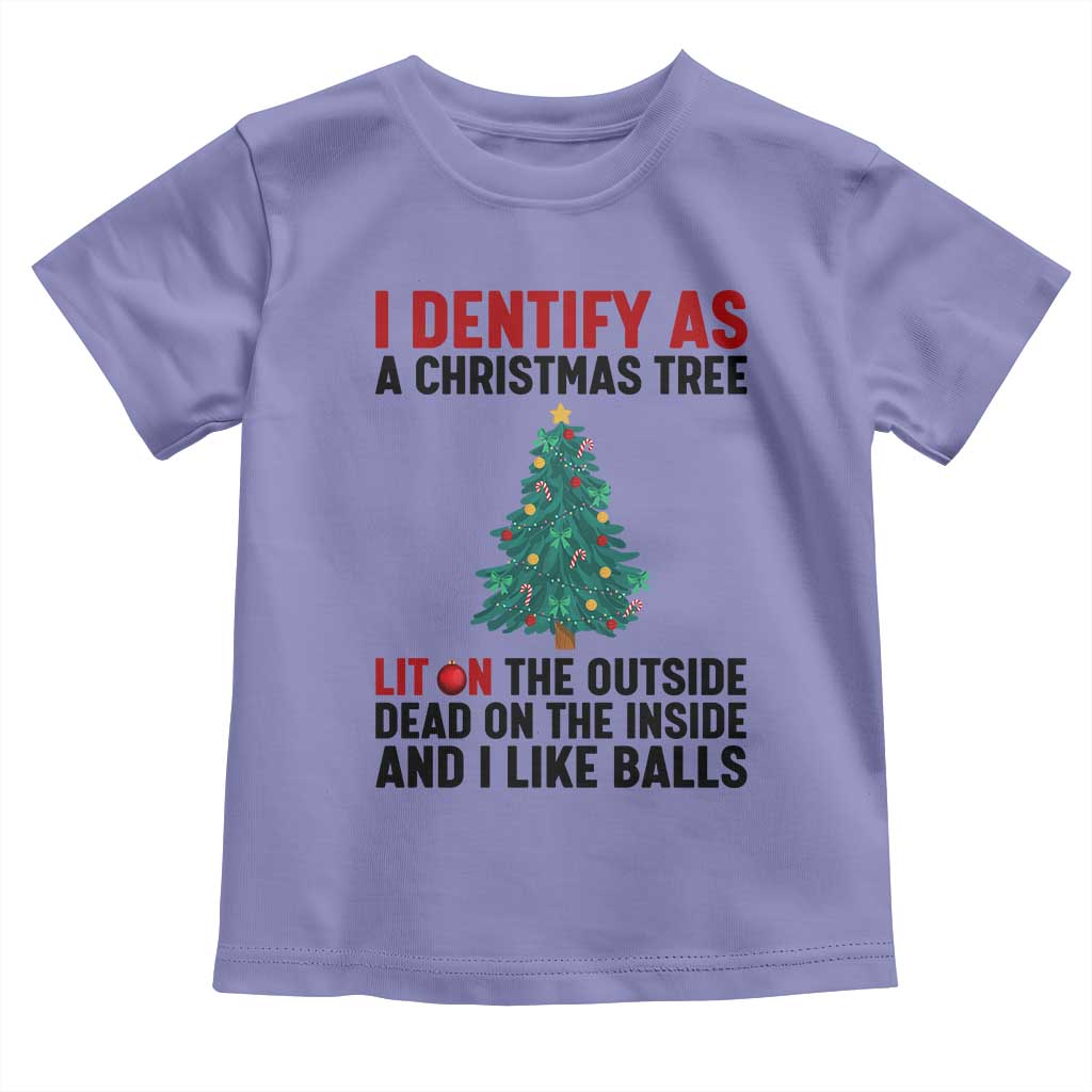 I Identify as a Christmas Tree Toddler T Shirt Funny Lit and Dead Inside Holiday Humor - Wonder Print Shop
