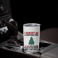 I Identify as a Christmas Tree Tumbler Cup Funny Lit and Dead Inside Holiday Humor - Wonder Print Shop