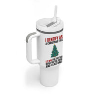I Identify as a Christmas Tree Tumbler With Handle Funny Lit and Dead Inside Holiday Humor - Wonder Print Shop