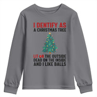 I Identify as a Christmas Tree Youth Sweatshirt Funny Lit and Dead Inside Holiday Humor - Wonder Print Shop