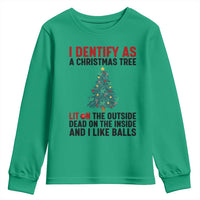 I Identify as a Christmas Tree Youth Sweatshirt Funny Lit and Dead Inside Holiday Humor - Wonder Print Shop