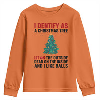 I Identify as a Christmas Tree Youth Sweatshirt Funny Lit and Dead Inside Holiday Humor - Wonder Print Shop