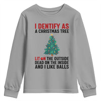 I Identify as a Christmas Tree Youth Sweatshirt Funny Lit and Dead Inside Holiday Humor - Wonder Print Shop