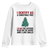 I Identify as a Christmas Tree Youth Sweatshirt Funny Lit and Dead Inside Holiday Humor - Wonder Print Shop