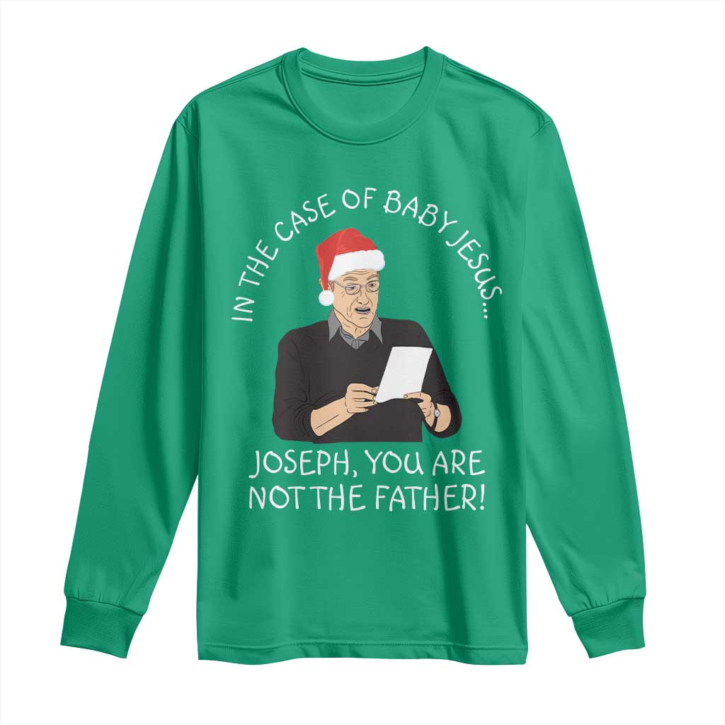 Funny Christmas Jesus Paternity Test Long Sleeve Shirt Joseph You Are Not the Father Holiday Humor - Wonder Print Shop