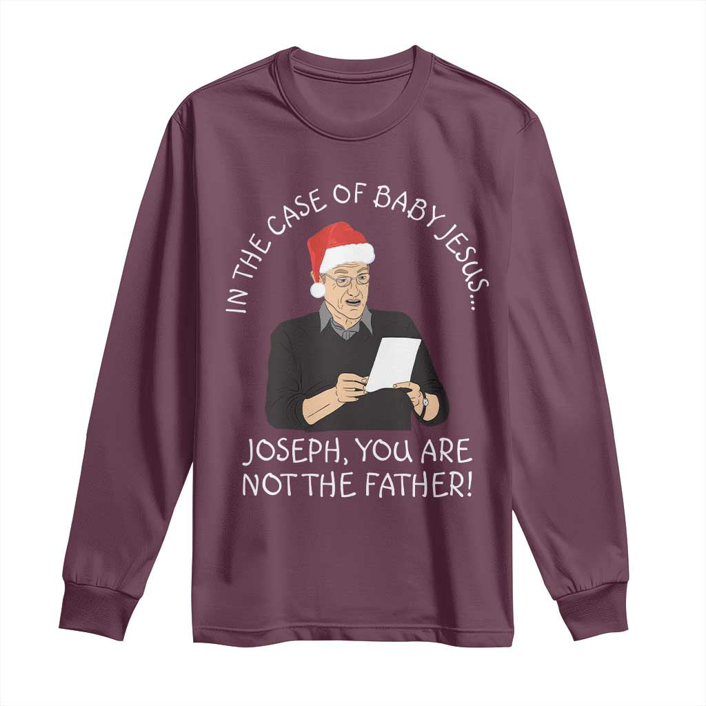 Funny Christmas Jesus Paternity Test Long Sleeve Shirt Joseph You Are Not the Father Holiday Humor - Wonder Print Shop