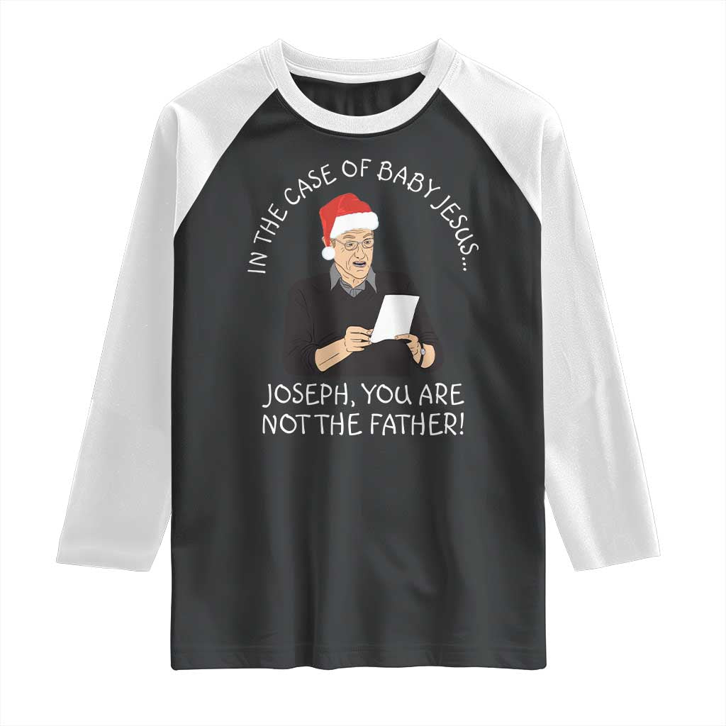 Funny Christmas Jesus Paternity Test Raglan Shirt Joseph You Are Not the Father Holiday Humor - Wonder Print Shop