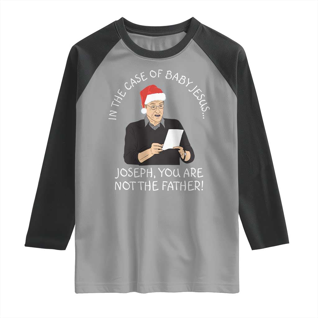 Funny Christmas Jesus Paternity Test Raglan Shirt Joseph You Are Not the Father Holiday Humor - Wonder Print Shop