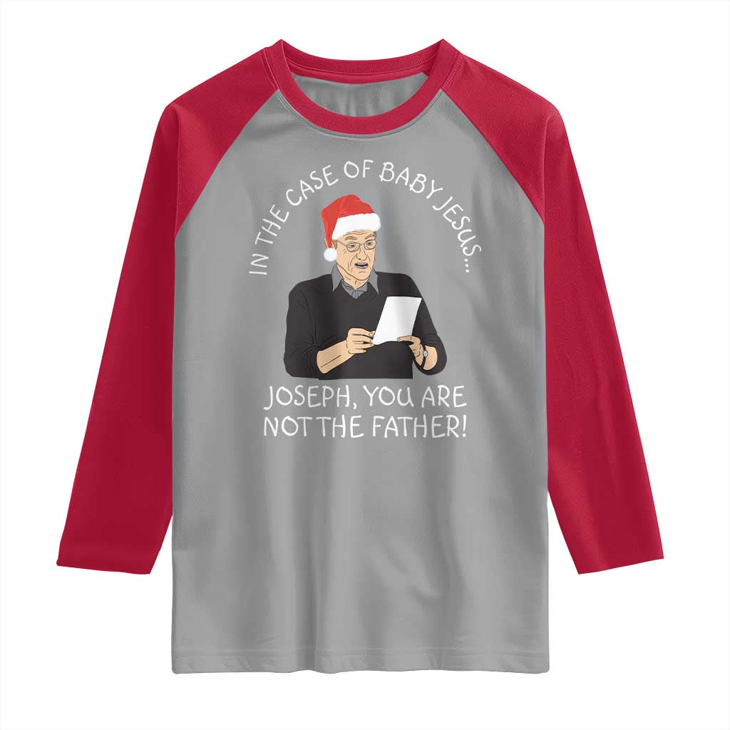 Funny Christmas Jesus Paternity Test Raglan Shirt Joseph You Are Not the Father Holiday Humor - Wonder Print Shop