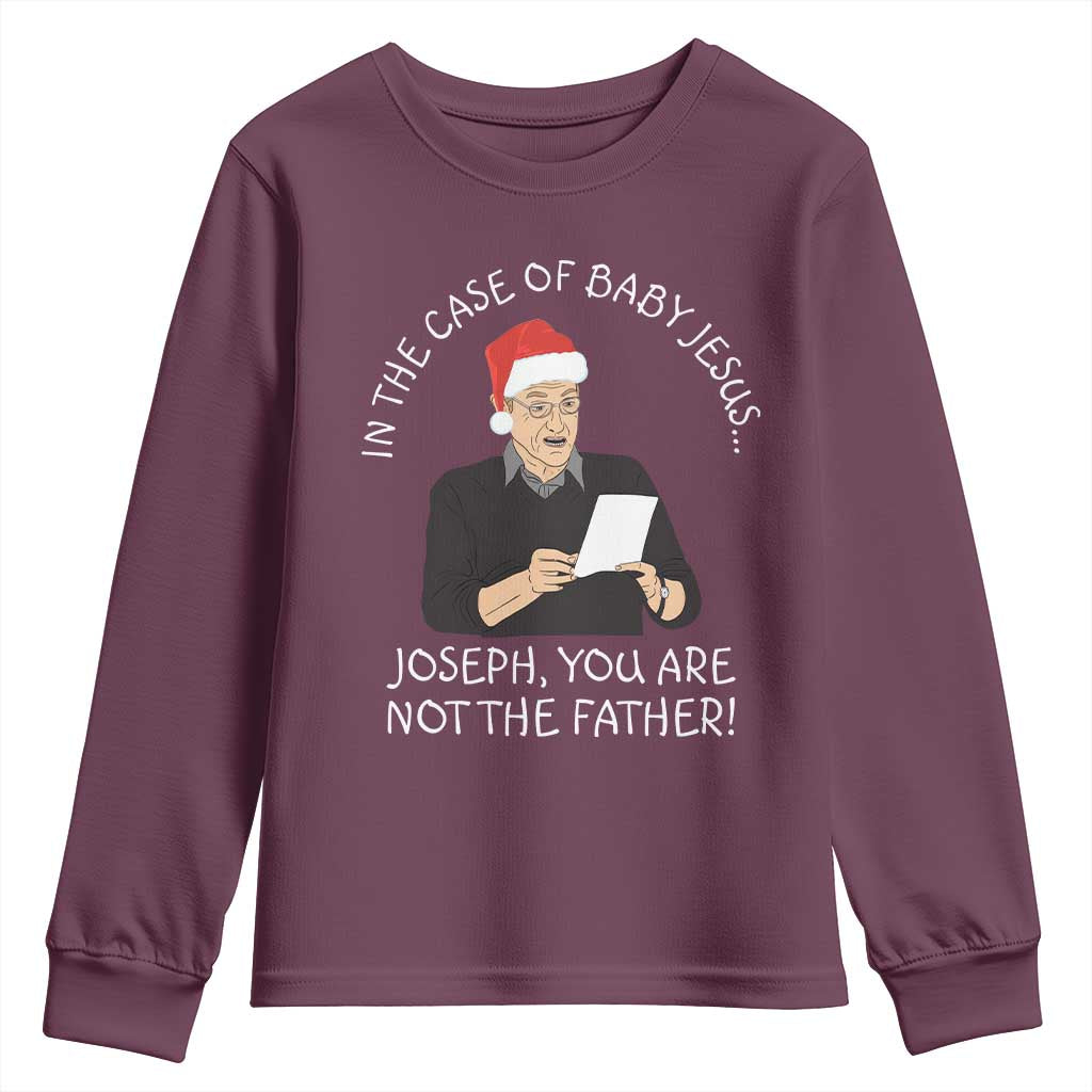 Funny Christmas Jesus Paternity Test Youth Sweatshirt Joseph You Are Not the Father Holiday Humor - Wonder Print Shop