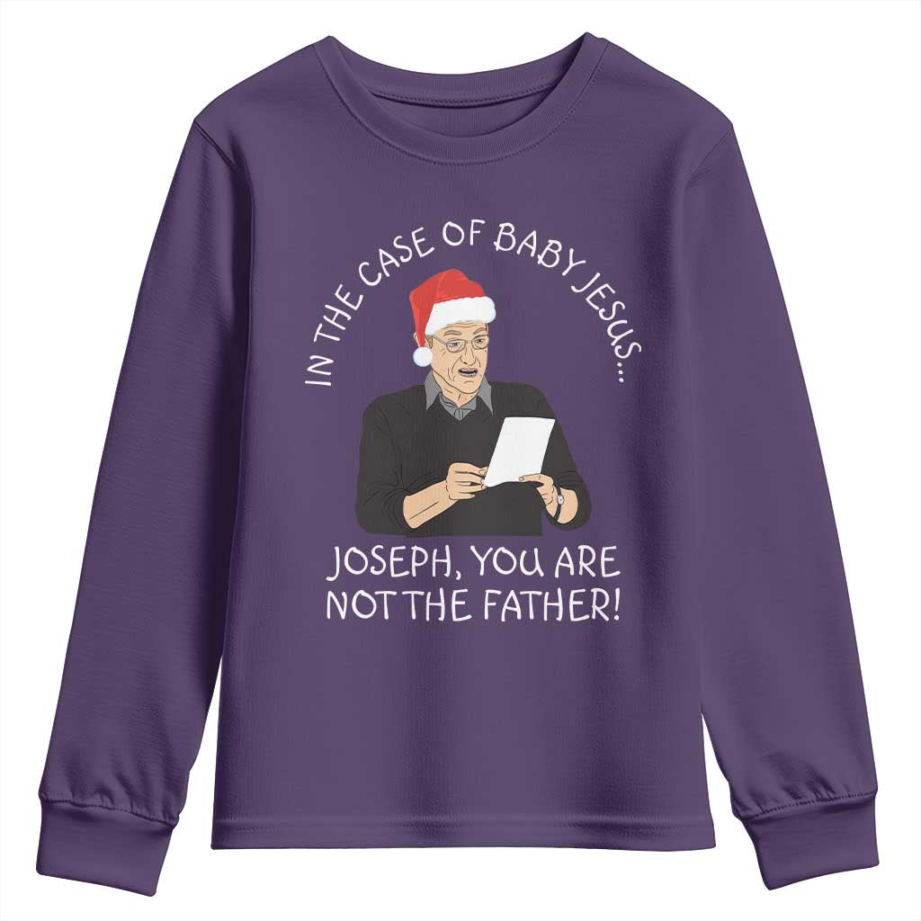 Funny Christmas Jesus Paternity Test Youth Sweatshirt Joseph You Are Not the Father Holiday Humor - Wonder Print Shop