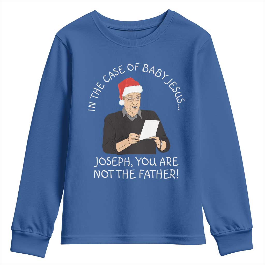 Funny Christmas Jesus Paternity Test Youth Sweatshirt Joseph You Are Not the Father Holiday Humor - Wonder Print Shop
