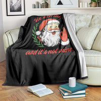 Funny Santa He is On the List Christmas Throw Blanket Sassy Retro Holiday Humor - Wonder Print Shop