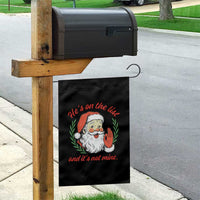 Funny Santa He is On the List Christmas Garden Flag Sassy Retro Holiday Humor - Wonder Print Shop