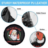 Funny Santa He is On the List Christmas Spare Tire Cover Sassy Retro Holiday Humor - Wonder Print Shop