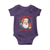 Funny Santa He is On the List Christmas Baby Onesie Sassy Retro Holiday Humor - Wonder Print Shop